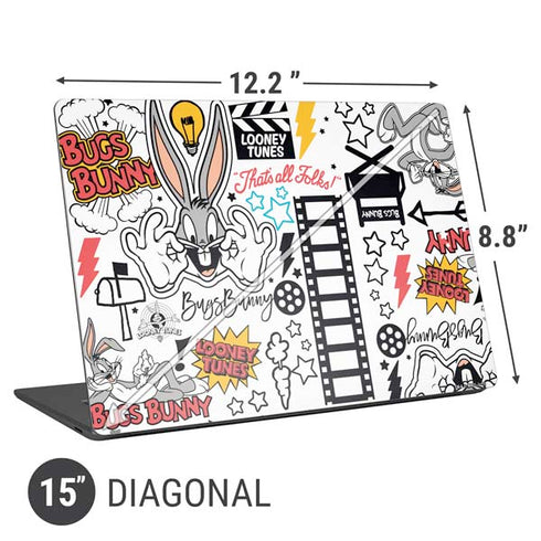 Looney Tunes Bugs Bunny Patches Universal Laptop 15in (12.2 x 8.8in) Skin