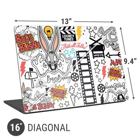Looney Tunes Bugs Bunny Patches Universal Laptop 16in (13 x 9.4in) Skin