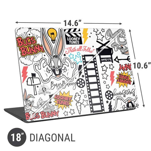 Looney Tunes Bugs Bunny Patches Universal Laptop 18in (14.6 x 10.6in) Skin