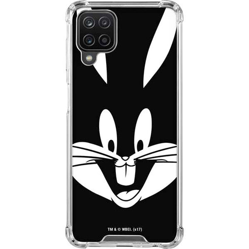 Looney Tunes Bugs Bunny Plain Black and White Galaxy A12 Clear Case