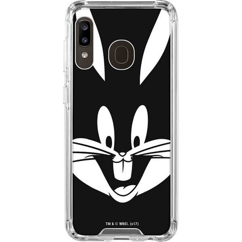 Looney Tunes Bugs Bunny Plain Black and White Galaxy A30 Clear Case