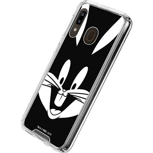 Looney Tunes Bugs Bunny Plain Black and White Galaxy A30 Clear Case