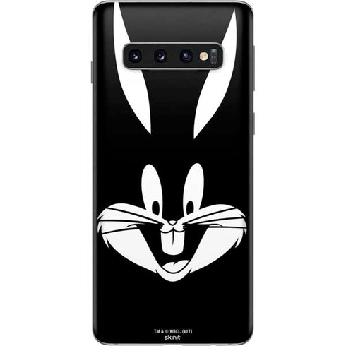 Looney Tunes Bugs Bunny Plain Black and White Galaxy S10 Skin