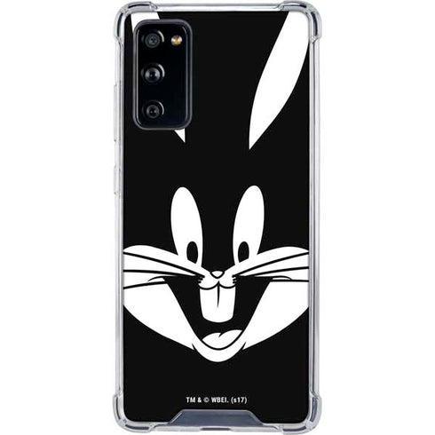 Looney Tunes Bugs Bunny Plain Black and White Galaxy S20 FE Clear Case