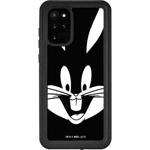 Looney Tunes Bugs Bunny Plain Black and White Galaxy S20 Plus Waterproof Case