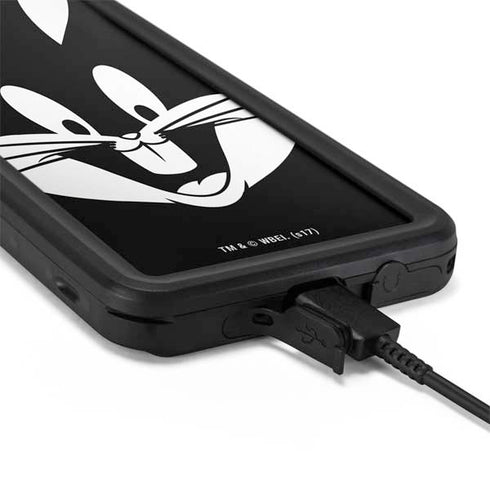 Looney Tunes Bugs Bunny Plain Black and White Galaxy S20 Plus Waterproof Case