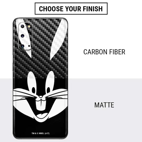 Looney Tunes Bugs Bunny Plain Black and White Galaxy S20 Skin