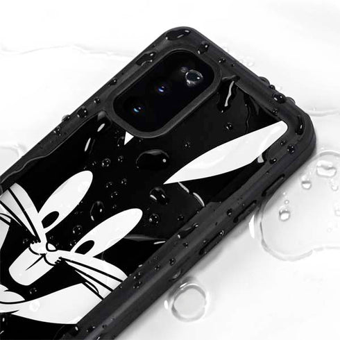 Looney Tunes Bugs Bunny Plain Black and White Galaxy S20 Waterproof Case