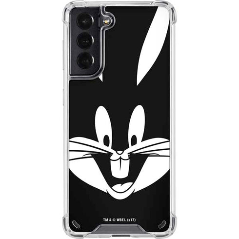 Looney Tunes Bugs Bunny Plain Black and White Galaxy S21 5G Clear Case