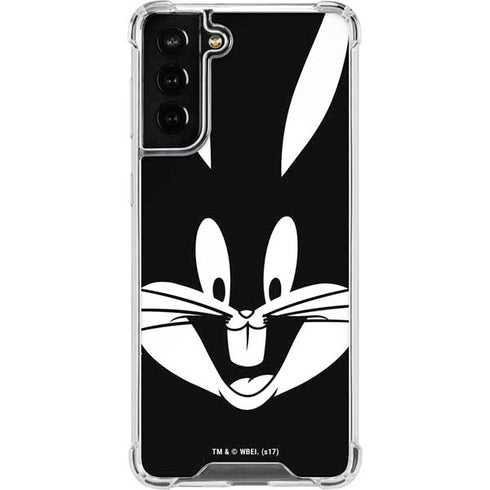 Looney Tunes Bugs Bunny Plain Black and White Galaxy S21 FE Clear Case