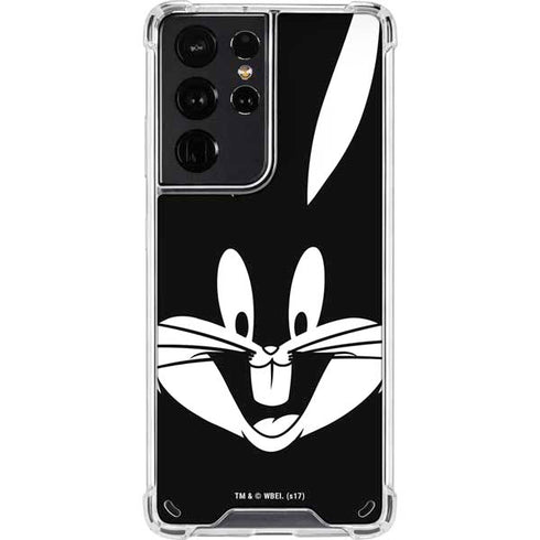 Looney Tunes Bugs Bunny Plain Black and White Galaxy S21 Ultra 5G Clear Case