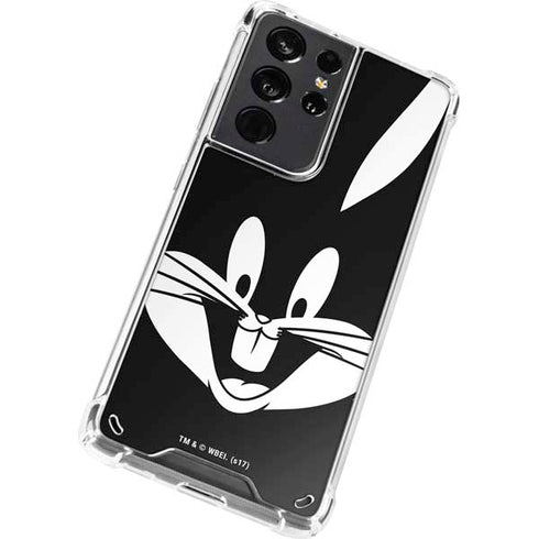 Looney Tunes Bugs Bunny Plain Black and White Galaxy S21 Ultra 5G Clear Case