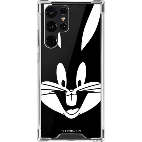 Looney Tunes Bugs Bunny Plain Black and White Galaxy S22 Ultra Clear Case