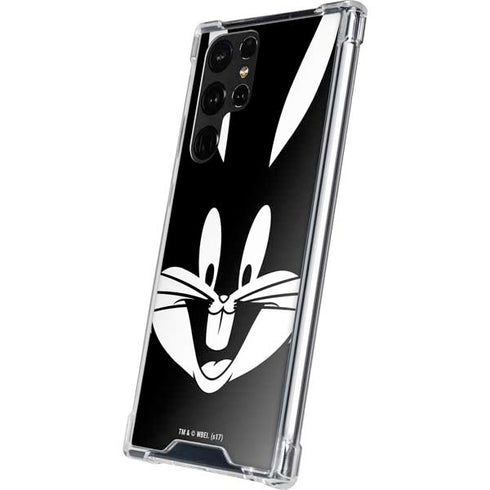 Looney Tunes Bugs Bunny Plain Black and White Galaxy S22 Ultra Clear Case