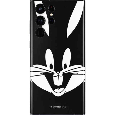 Looney Tunes Bugs Bunny Plain Black and White Galaxy S22 Ultra Skin