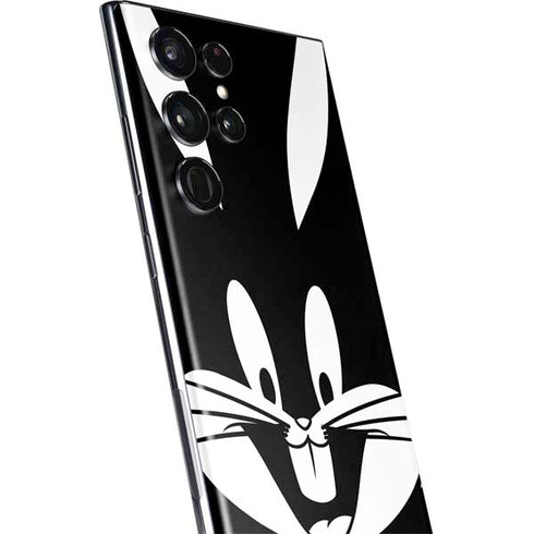 Looney Tunes Bugs Bunny Plain Black and White Galaxy S22 Ultra Skin