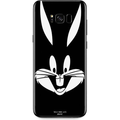 Looney Tunes Bugs Bunny Plain Black and White Galaxy S8 Plus Skin