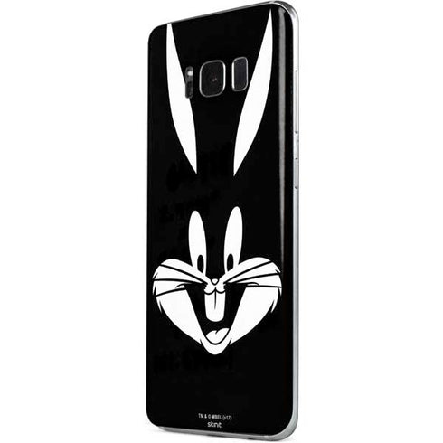 Looney Tunes Bugs Bunny Plain Black and White Galaxy S8 Plus Skin