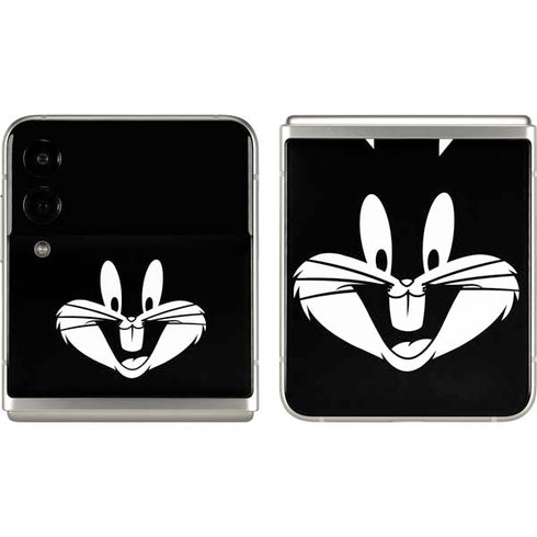 Looney Tunes Bugs Bunny Plain Black and White Galaxy Z Flip3 5G Skin