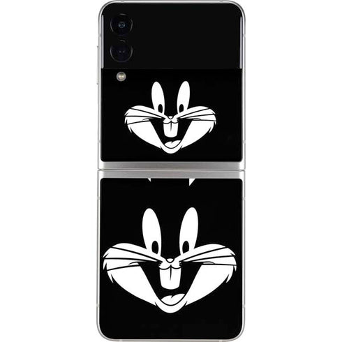 Looney Tunes Bugs Bunny Plain Black and White Galaxy Z Flip3 5G Skin