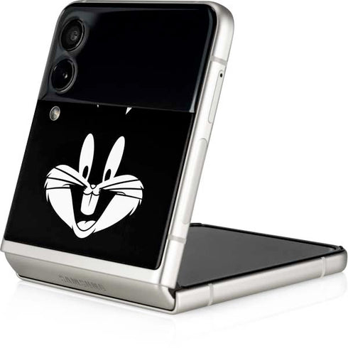Looney Tunes Bugs Bunny Plain Black and White Galaxy Z Flip3 5G Skin