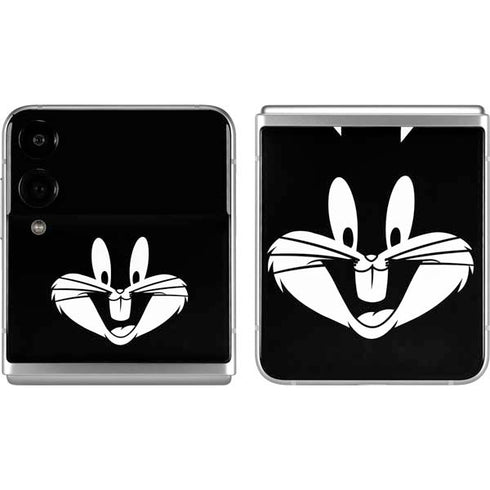Looney Tunes Bugs Bunny Plain Black and White Galaxy Z Flip4 5G Skin