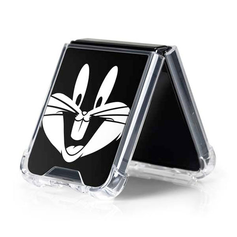 Looney Tunes Bugs Bunny Plain Black and White Galaxy Z Flip5 5G Clear Case