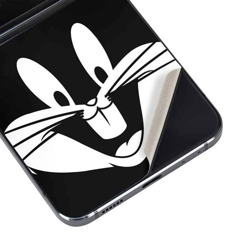Looney Tunes Bugs Bunny Plain Black and White Galaxy Z Flip5 5G Skin