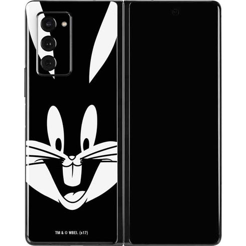 Looney Tunes Bugs Bunny Plain Black and White Galaxy Z Fold2 5G Skin