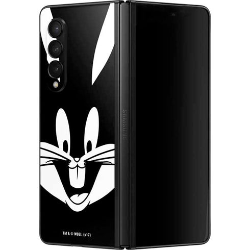 Looney Tunes Bugs Bunny Plain Black and White Galaxy Z Fold3 5G Skin