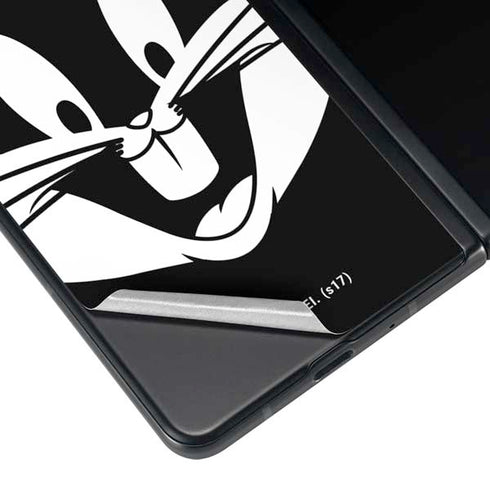 Looney Tunes Bugs Bunny Plain Black and White Galaxy Z Fold3 5G Skin