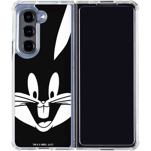 Looney Tunes Bugs Bunny Plain Black and White Galaxy Z Fold5 5G Clear Case