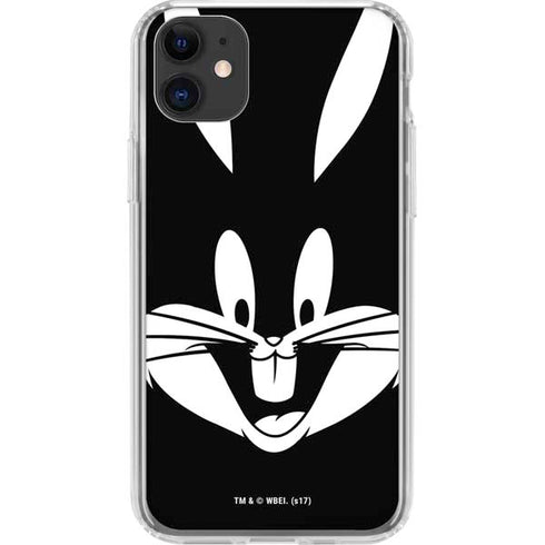 Looney Tunes Bugs Bunny Plain Black and White iPhone 11 Clear Case