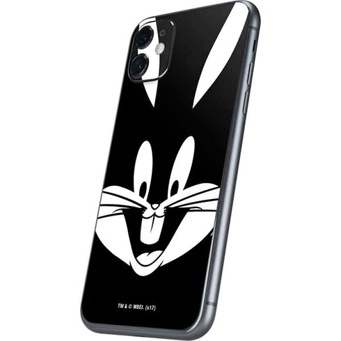 Looney Tunes Bugs Bunny Plain Black and White iPhone 11 Skin