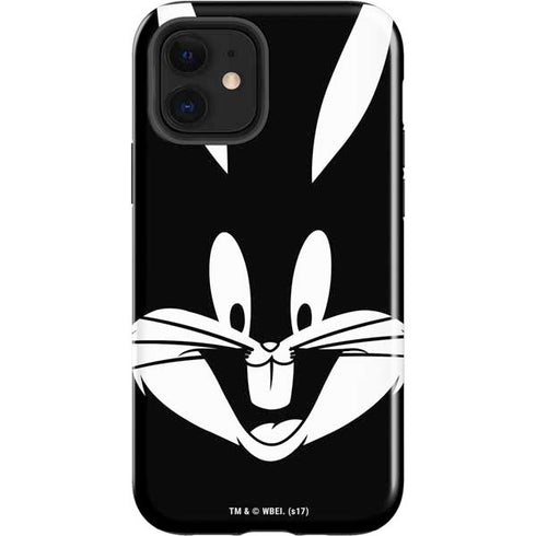 Looney Tunes Bugs Bunny Plain Black and White iPhone 12 Impact Case