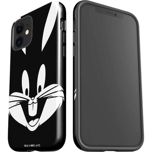 Looney Tunes Bugs Bunny Plain Black and White iPhone 12 Impact Case