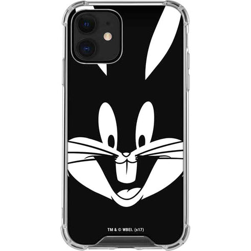 Looney Tunes Bugs Bunny Plain Black and White iPhone 12 Mini Clear Case