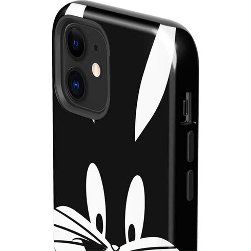 Looney Tunes Bugs Bunny Plain Black and White iPhone 12 Mini Impact Case