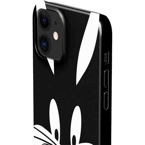 Looney Tunes Bugs Bunny Plain Black and White iPhone 12 Mini Lite Case