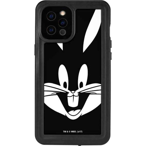 Looney Tunes Bugs Bunny Plain Black and White iPhone 12 Pro Max Waterproof Case