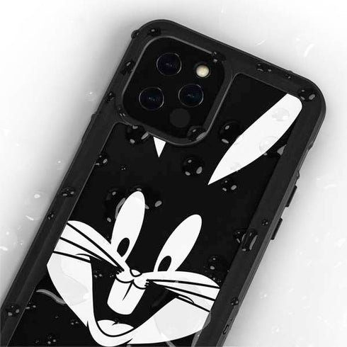 Looney Tunes Bugs Bunny Plain Black and White iPhone 12 Pro Waterproof Case
