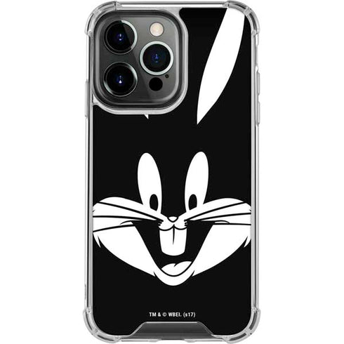 Looney Tunes Bugs Bunny Plain Black and White iPhone 13 Pro Clear Case