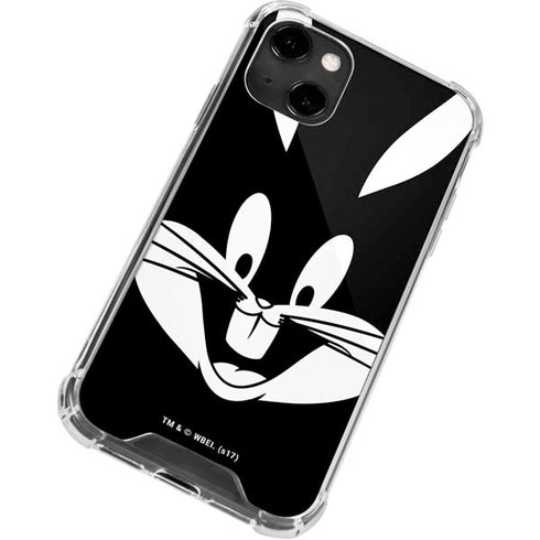 Looney Tunes Bugs Bunny Plain Black and White iPhone 14 Clear Case