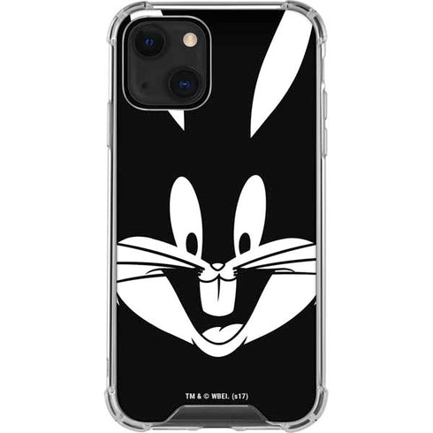 Looney Tunes Bugs Bunny Plain Black and White iPhone 14 Plus Clear Case