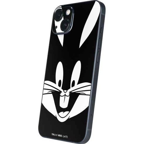 Looney Tunes Bugs Bunny Plain Black and White iPhone 15 Plus Skin