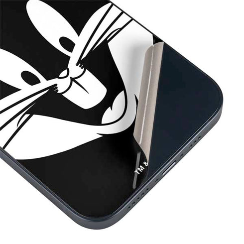 Looney Tunes Bugs Bunny Plain Black and White iPhone 15 Plus Skin