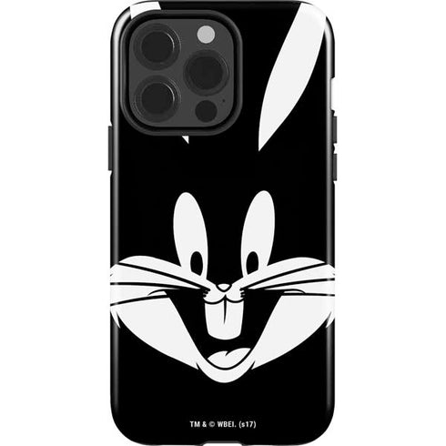 Looney Tunes Bugs Bunny Plain Black and White iPhone 15 Pro Impact Case