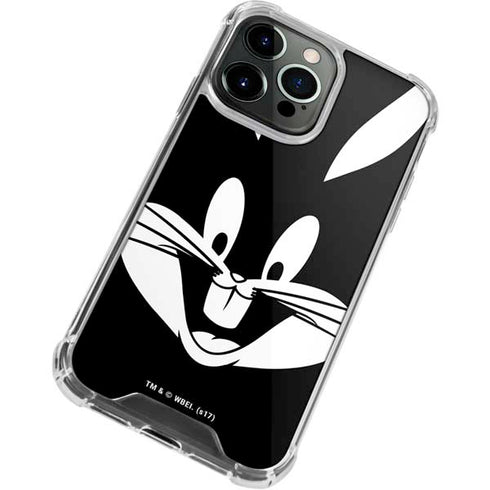Looney Tunes Bugs Bunny Plain Black and White iPhone 15 Pro Max Clear Case