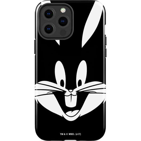 Looney Tunes Bugs Bunny Plain Black and White iPhone 15 Pro Max Impact Case
