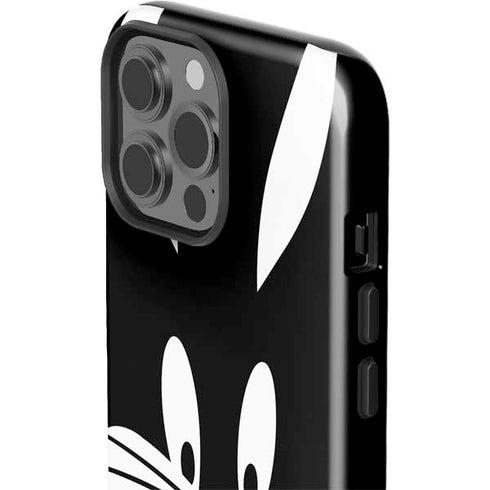 Looney Tunes Bugs Bunny Plain Black and White iPhone 15 Pro Max Impact Case